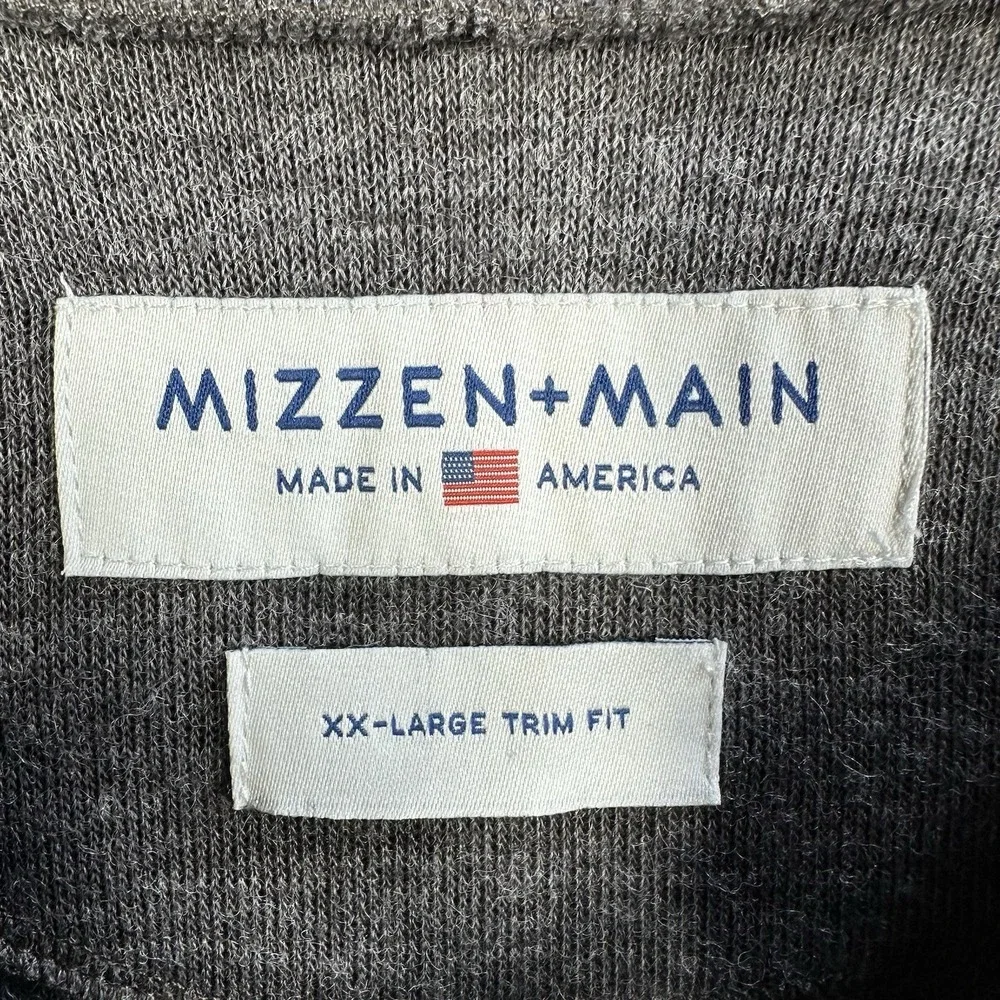 Mizzen Main Prospect V-Neck Pullover Sweater Men's XXL Trim Fit Sweatshirt Gray‎